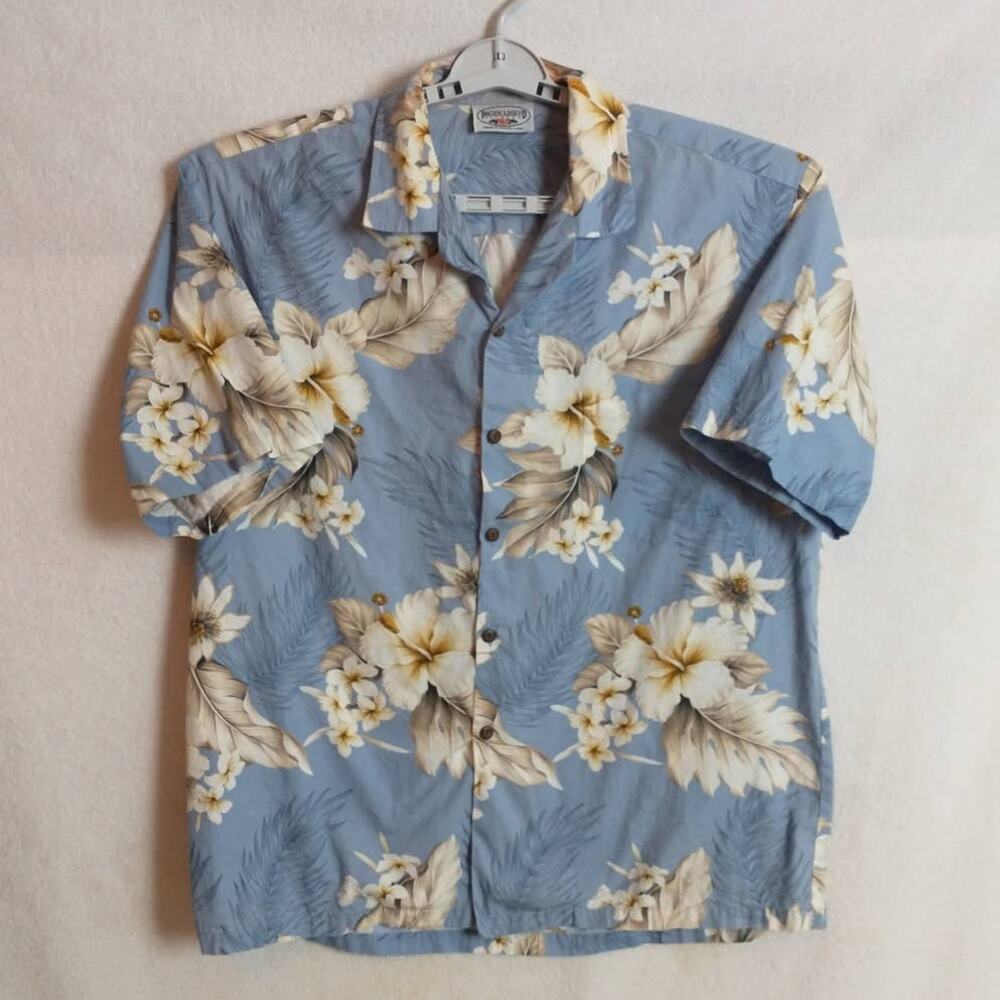 Pacific Legend Apparel Hawaiian Shirt. Men's' XL. Blue Floral